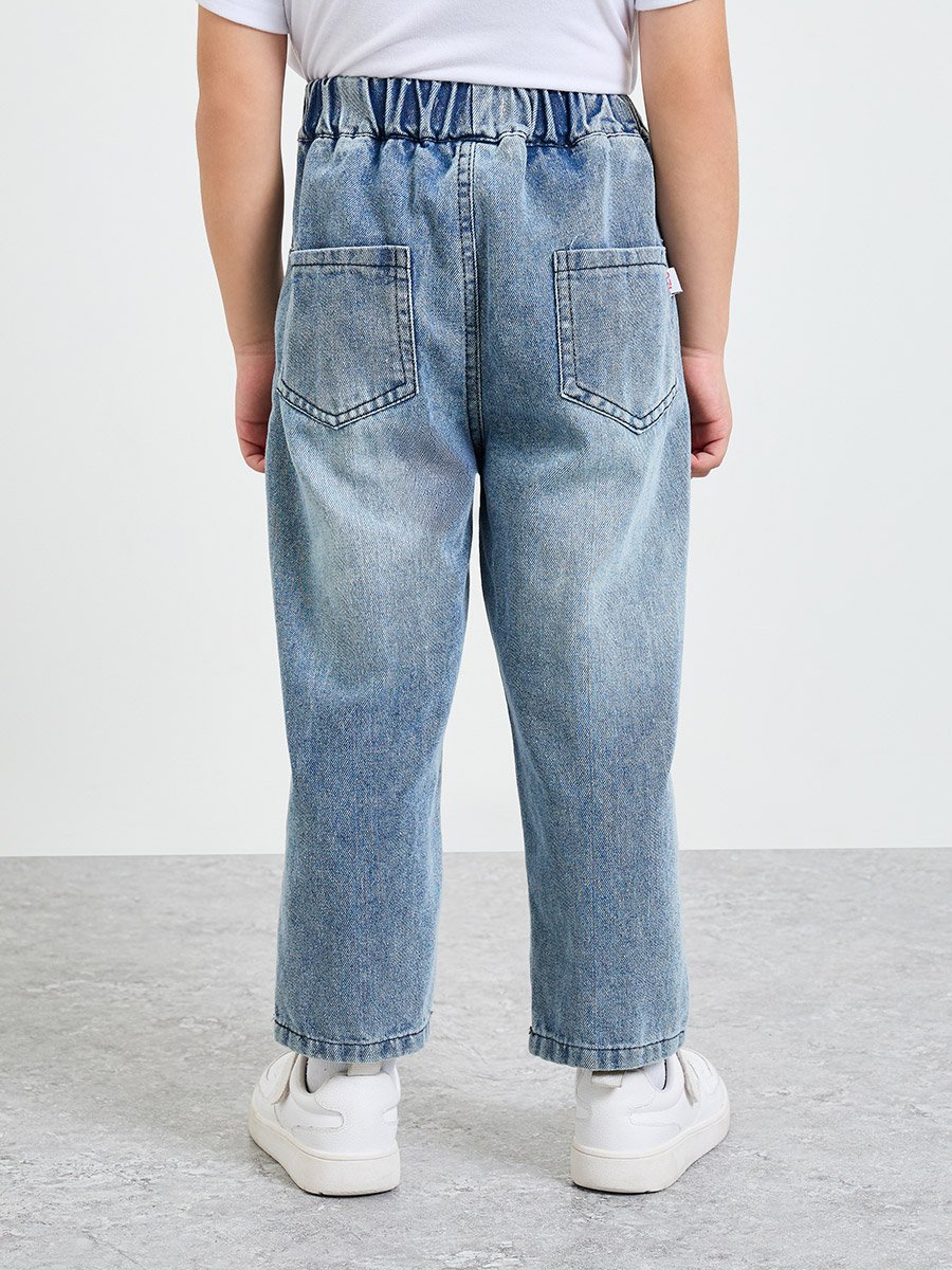 Girls Faded Jeans with Embroidery