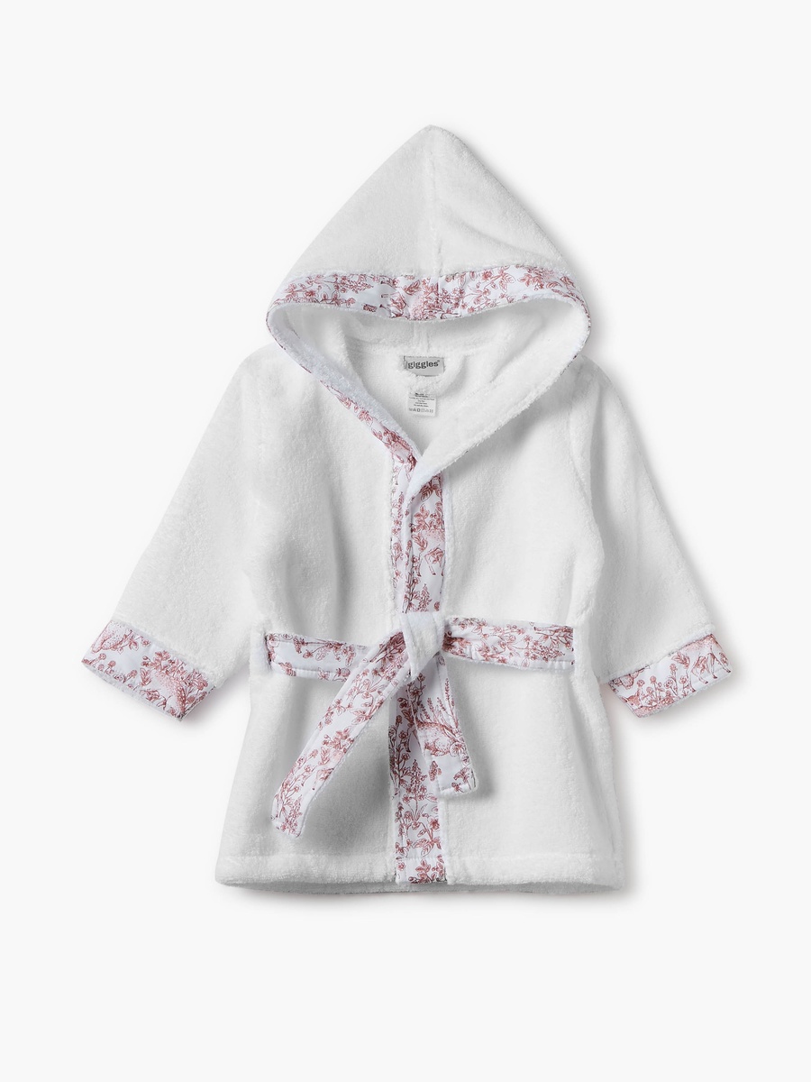 Panelled Hooded Bathrobe with Tie-Up Belt