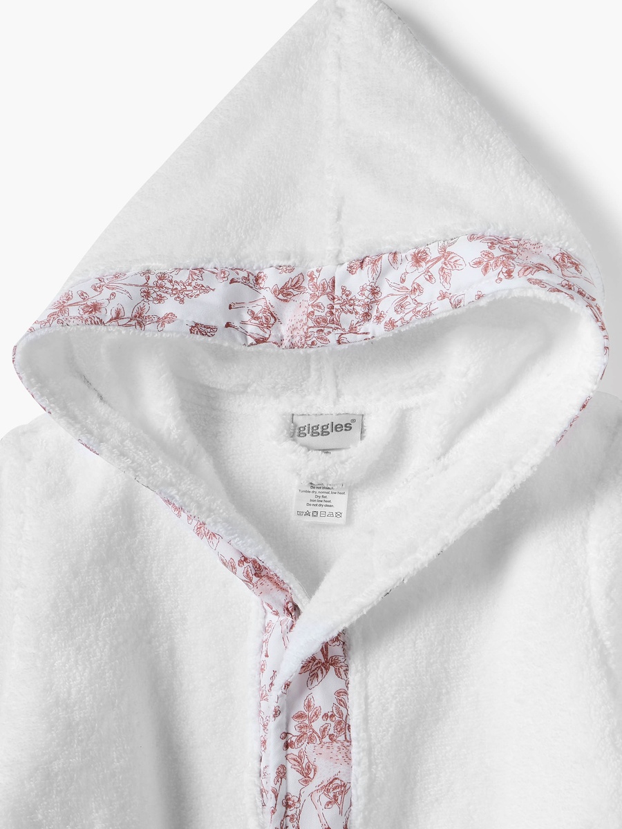 Panelled Hooded Bathrobe with Tie-Up Belt