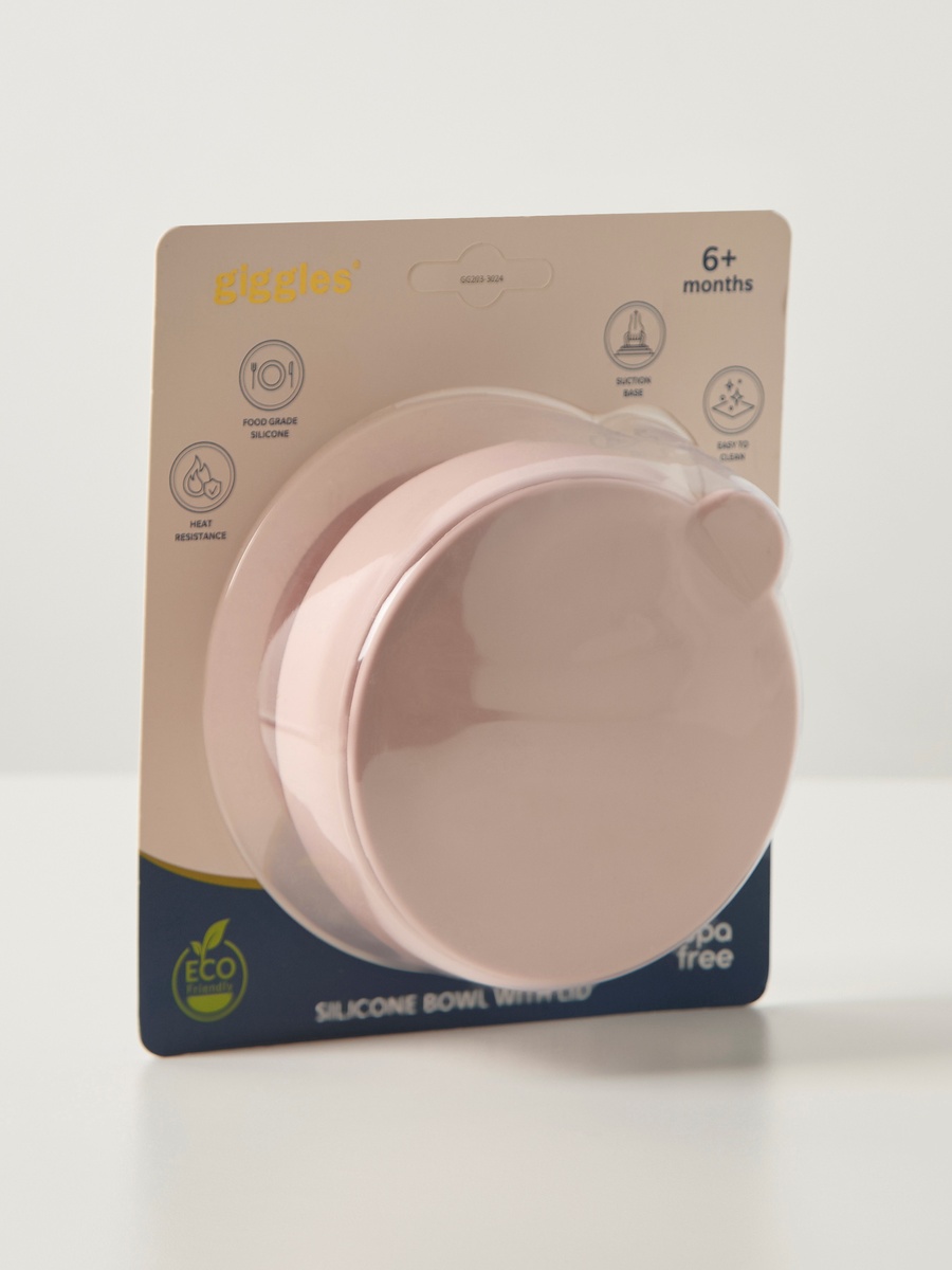 وعاء سيليكون سادة بقاعدة شفط وغطاء