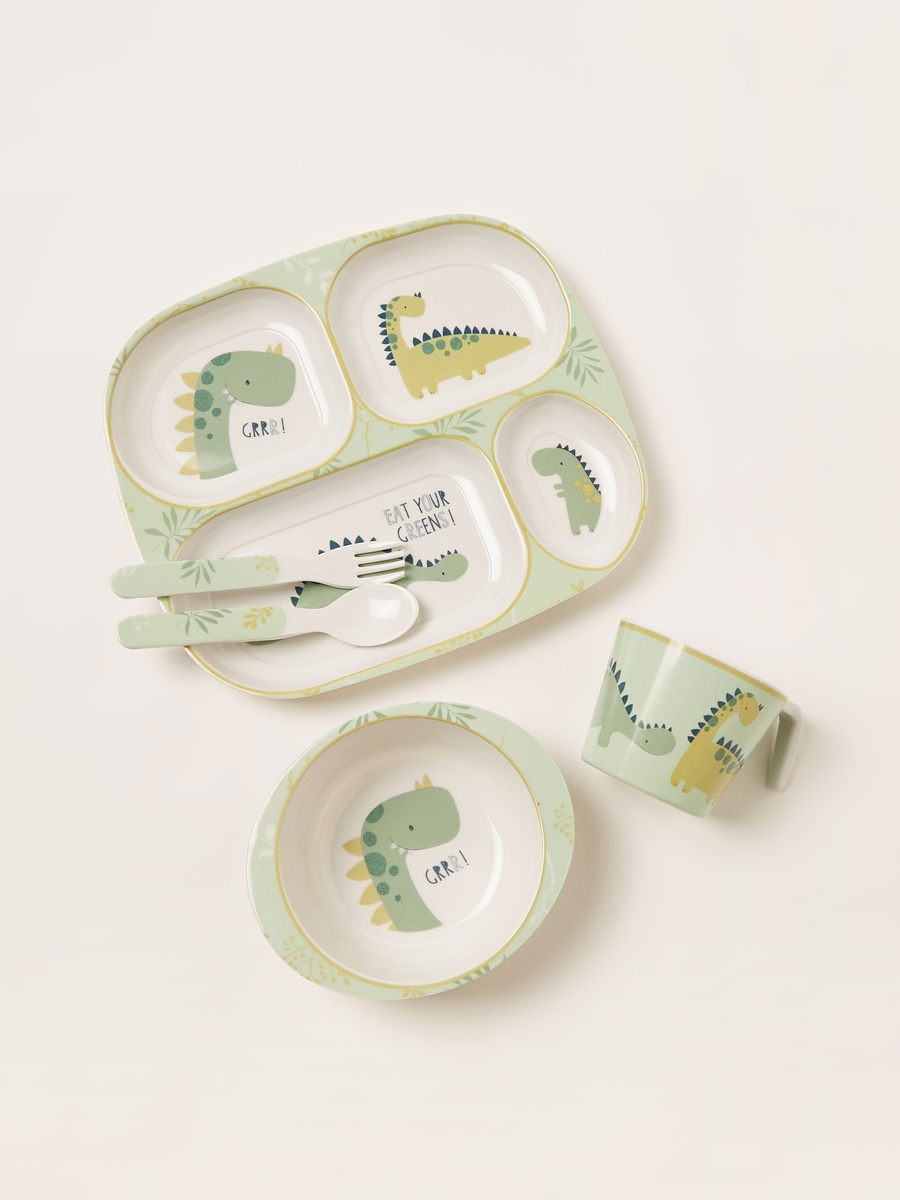 Dinosaur Print 5-Piece Dinner Set