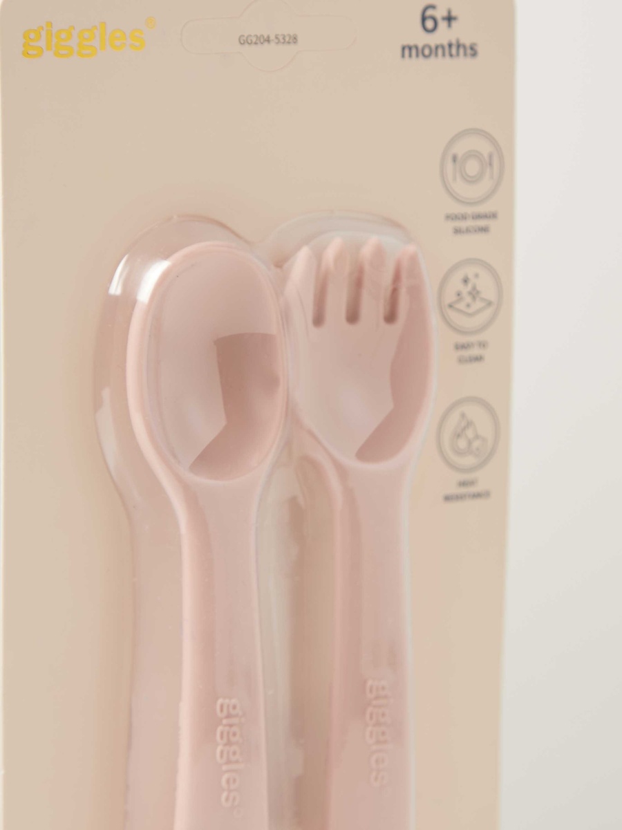 Solid Silicone Spoon and Fork Set