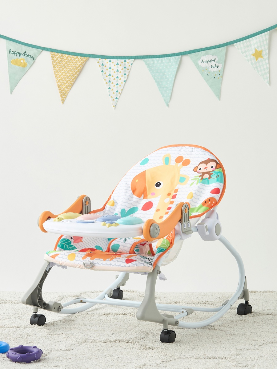 Elephant Print Musical Rocking Chair