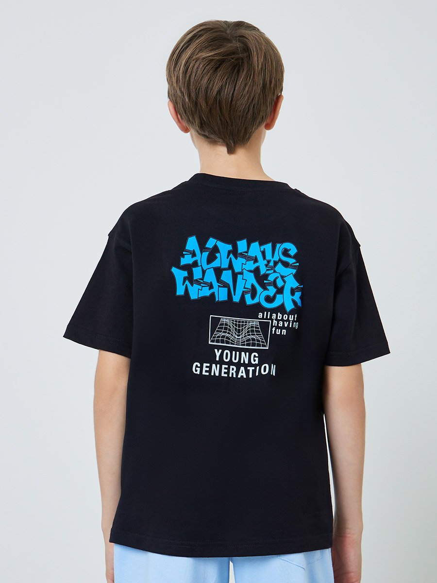 Teen Boys Oversized T-Shirt with Graphic Print