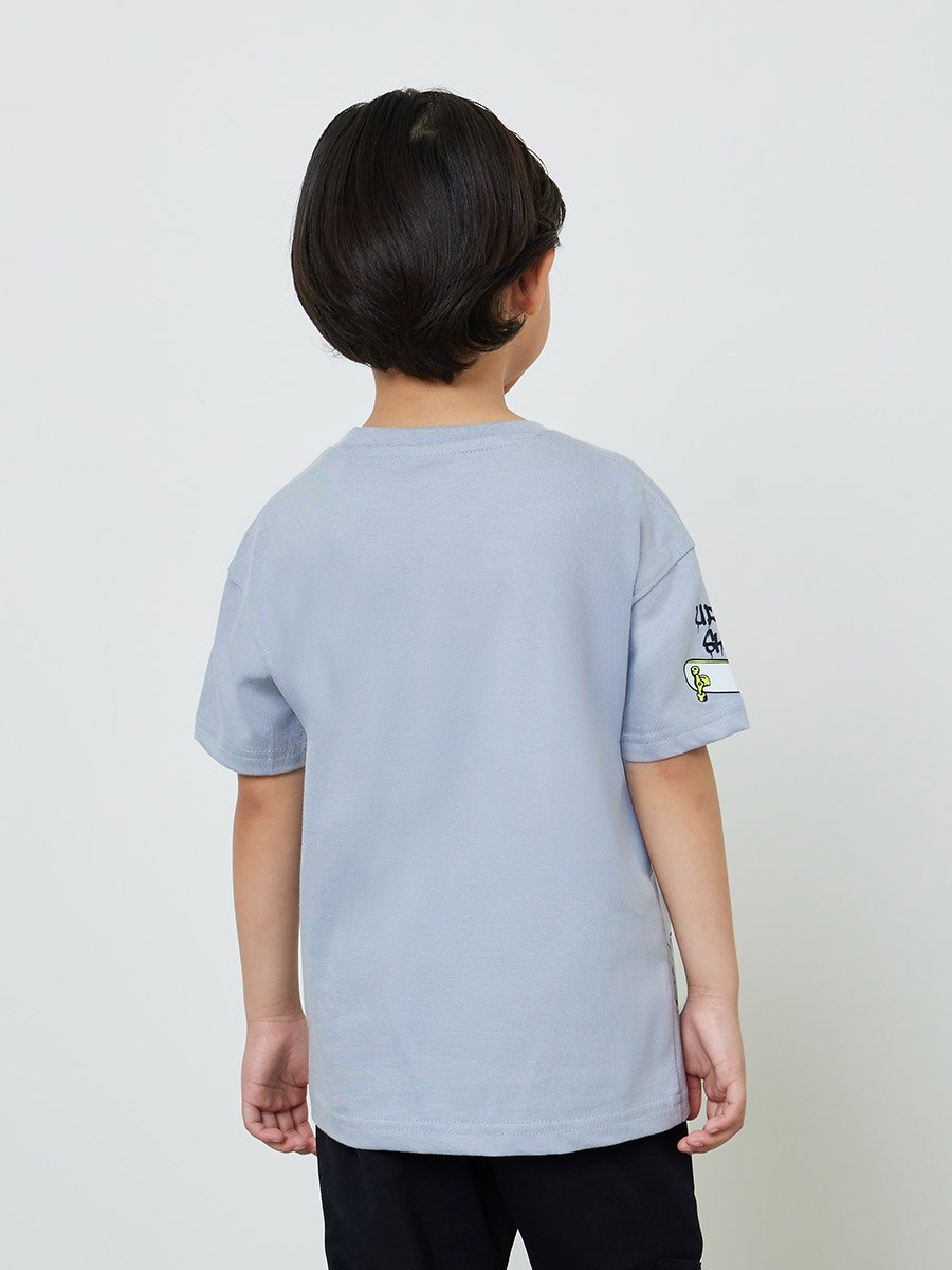 Kids Grey Graphic Print Oversized T-Shirt