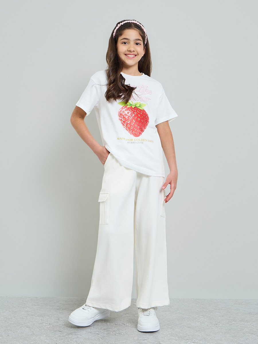 Teen Girls Wide Leg Cargo Joggers