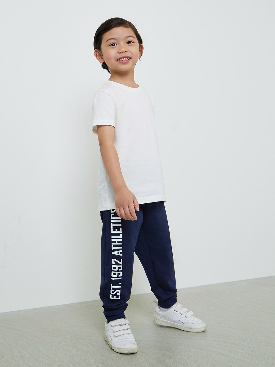 Kids Navy Blue Joggers with Drawstring