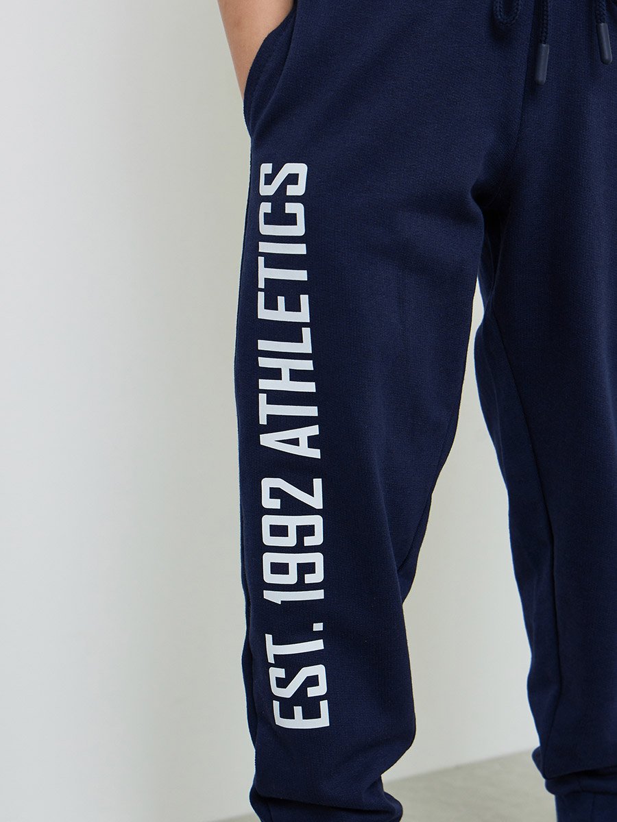 Kids Navy Blue Joggers with Drawstring