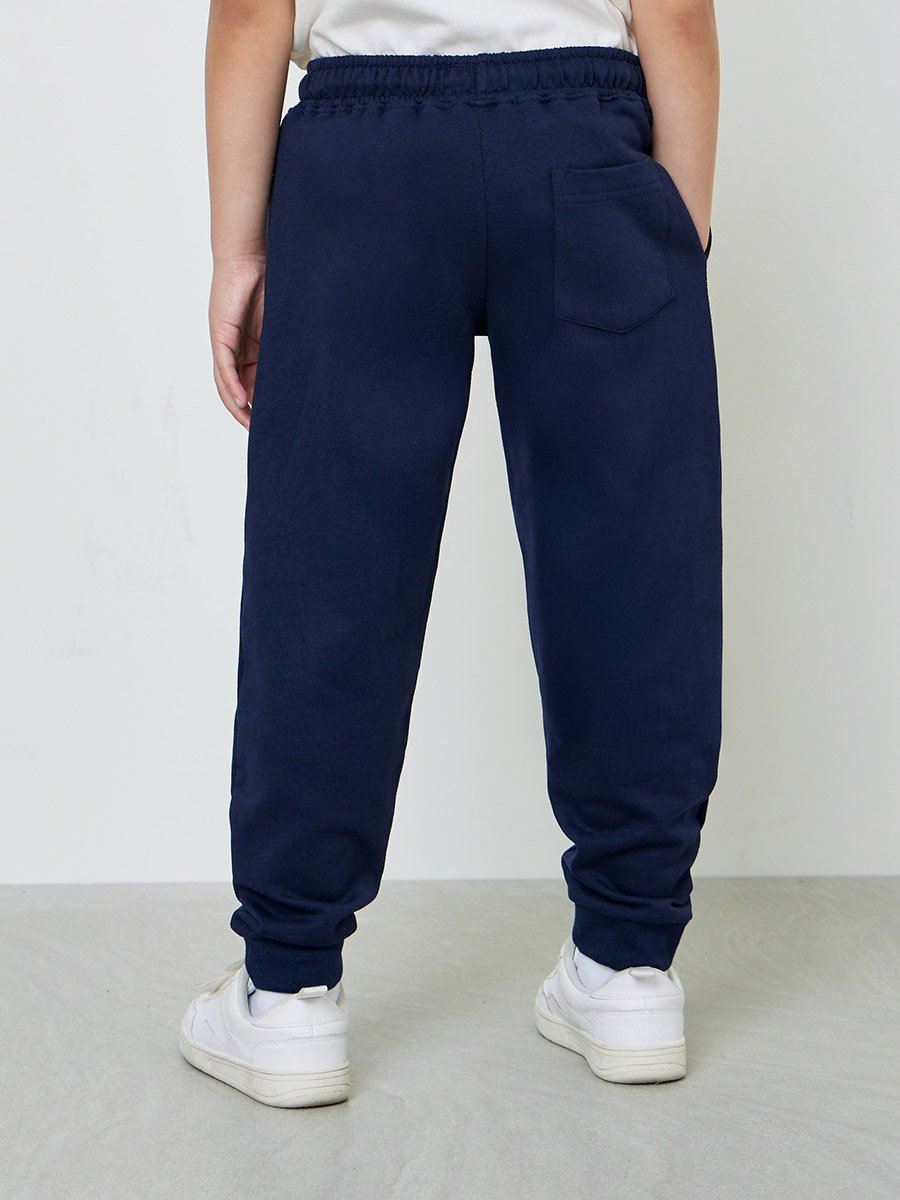 Kids Navy Blue Joggers with Drawstring