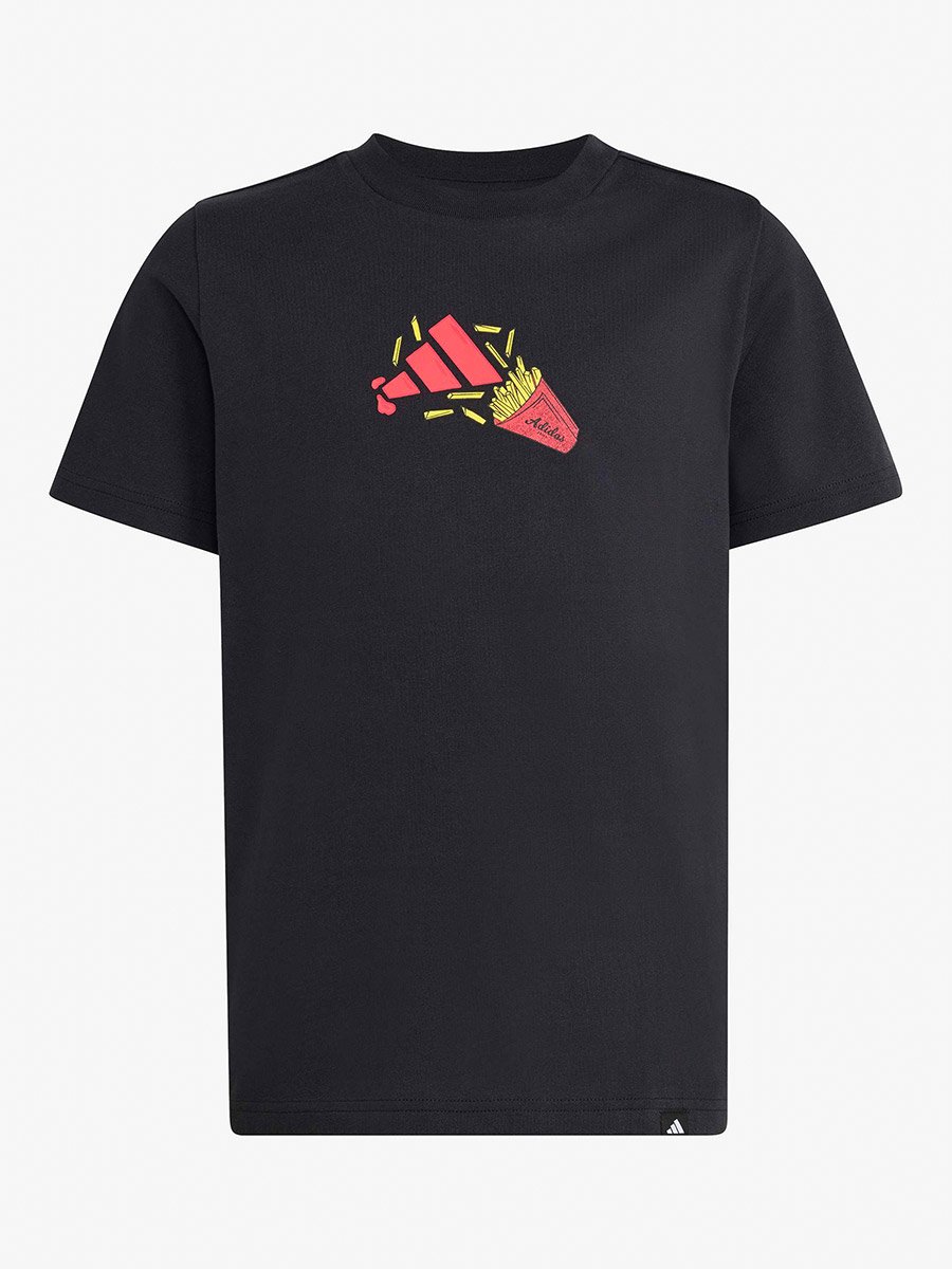 Boys Black Cotton Graphic T-Shirt