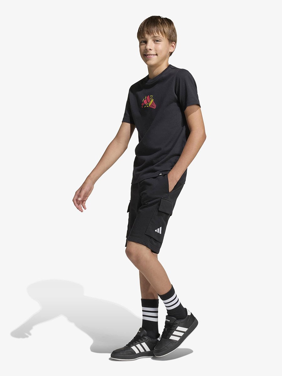 Boys Black Cotton Graphic T-Shirt