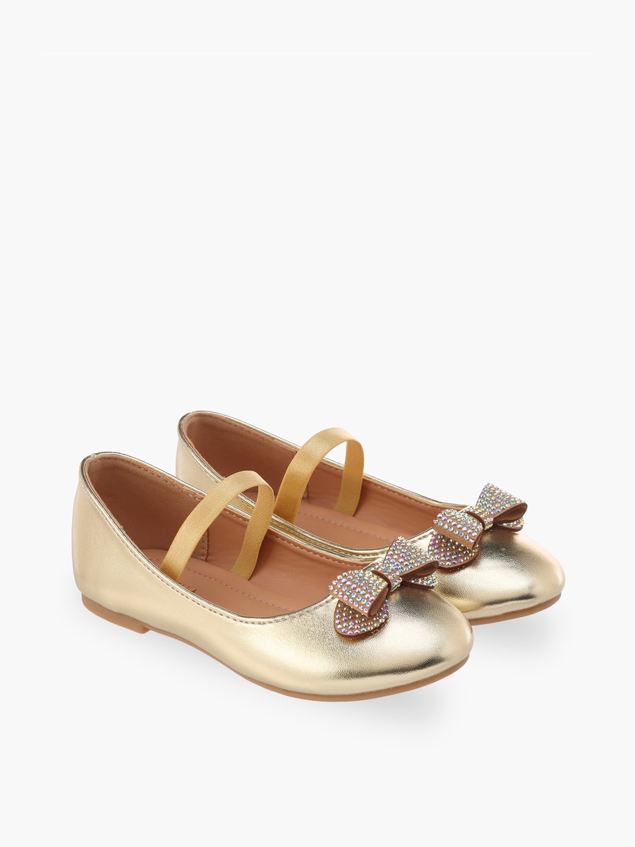 Embellished Bow Accent Ballerina Shoes