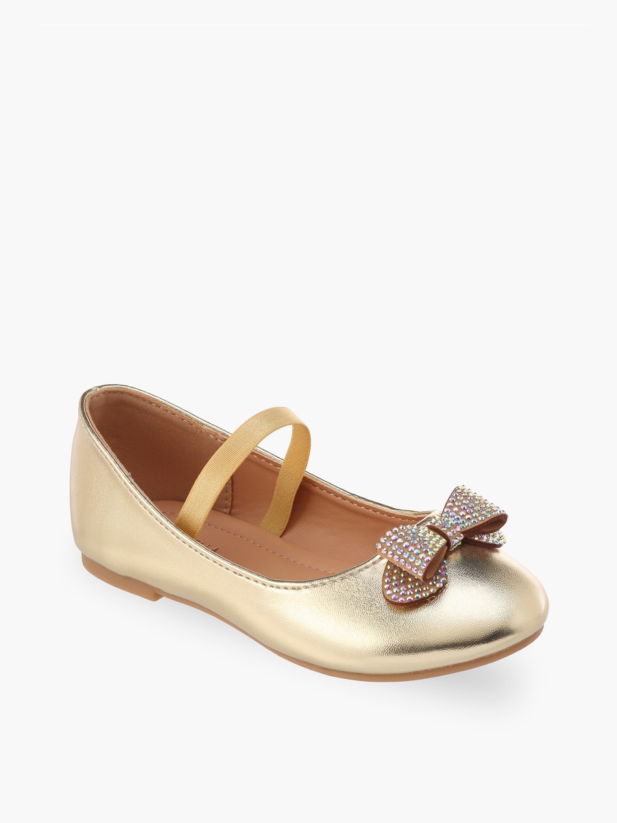 Embellished Bow Accent Ballerina Shoes