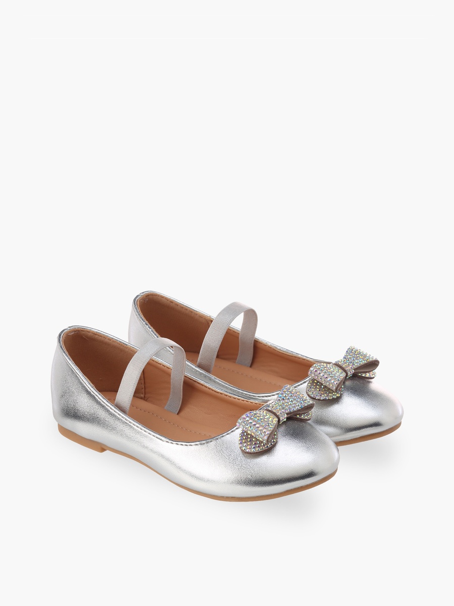 Embellished Bow Accent Ballerina Shoes