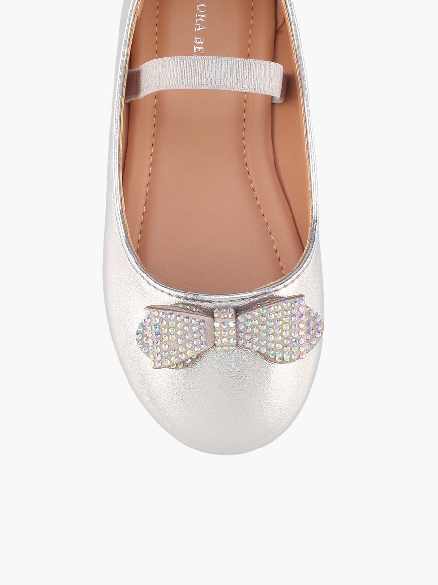 Embellished Bow Accent Ballerina Shoes