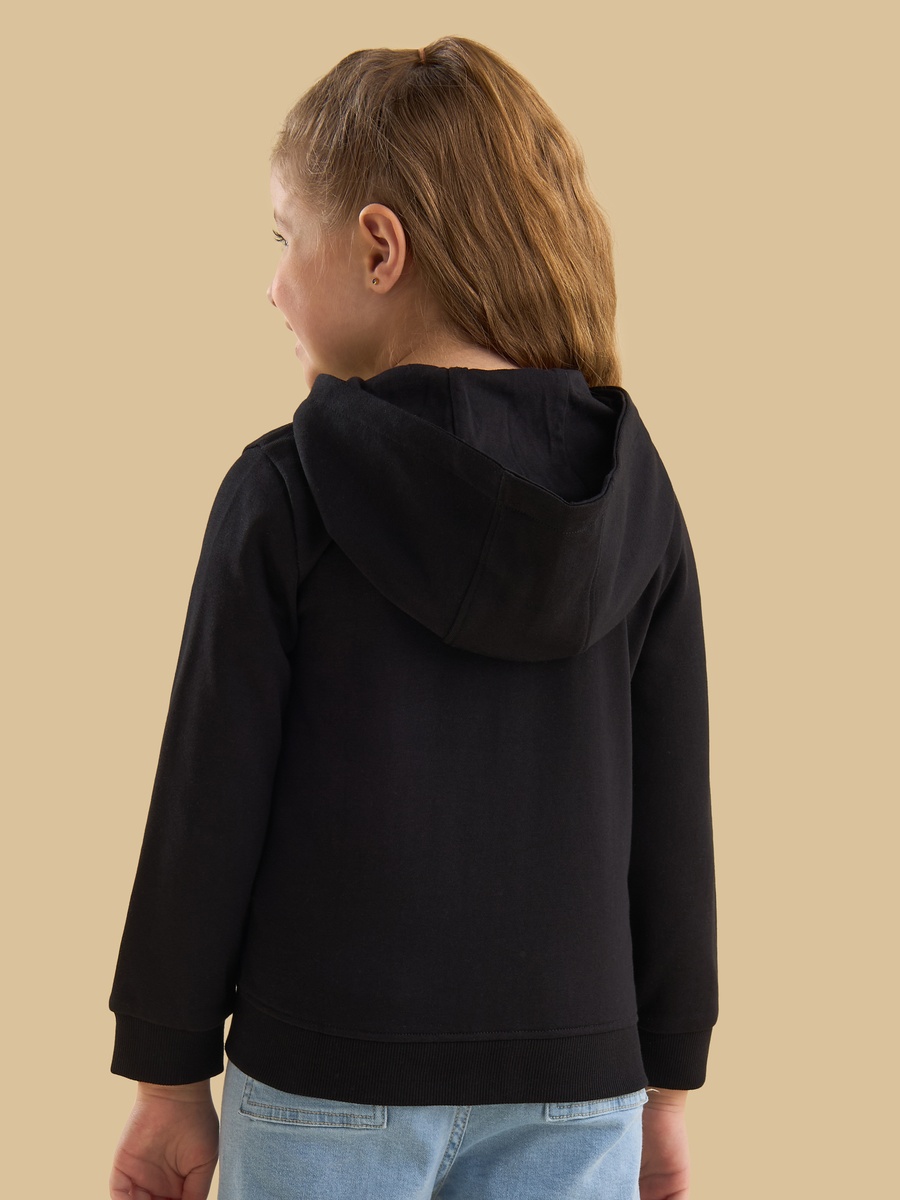 Slogan Applique Zip Through Hoodie