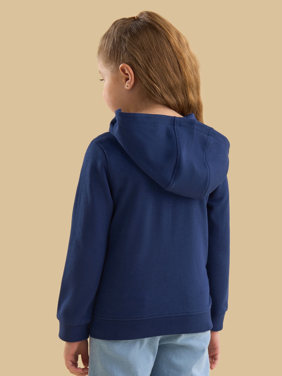Slogan Applique Zip Through Hoodie