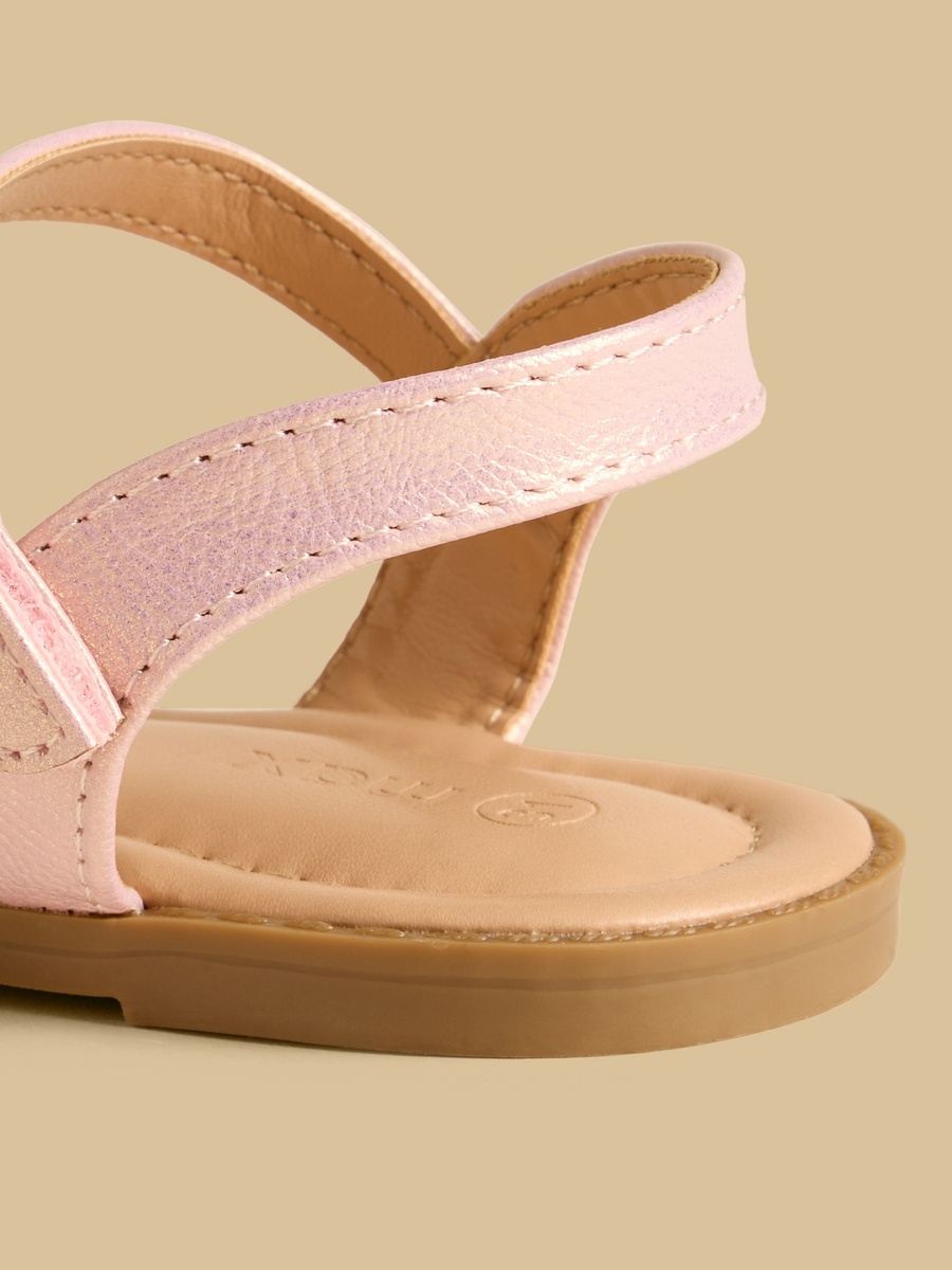 Bow Detail Strap Sandals with Hook and Loop Closure