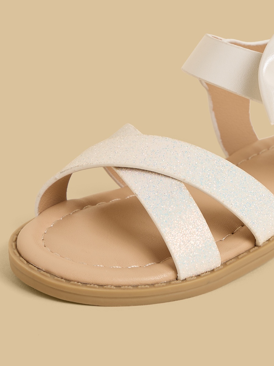 Bow Accent Sandals with Hook and Loop Closure