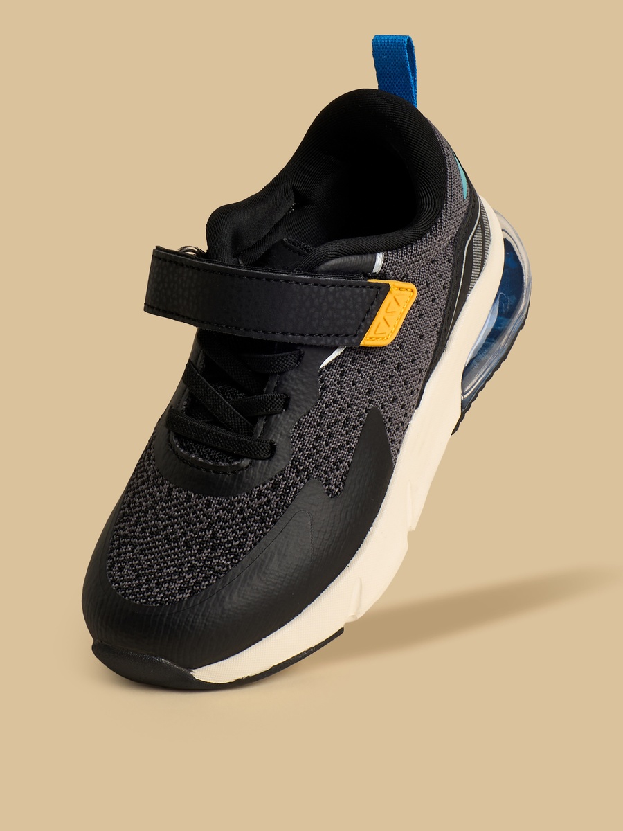 Flyknit Textured Sports Shoes with Hook and Loop Closure