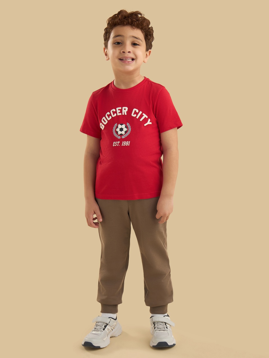 تيشيرت قطن بطبعة كرة قدم