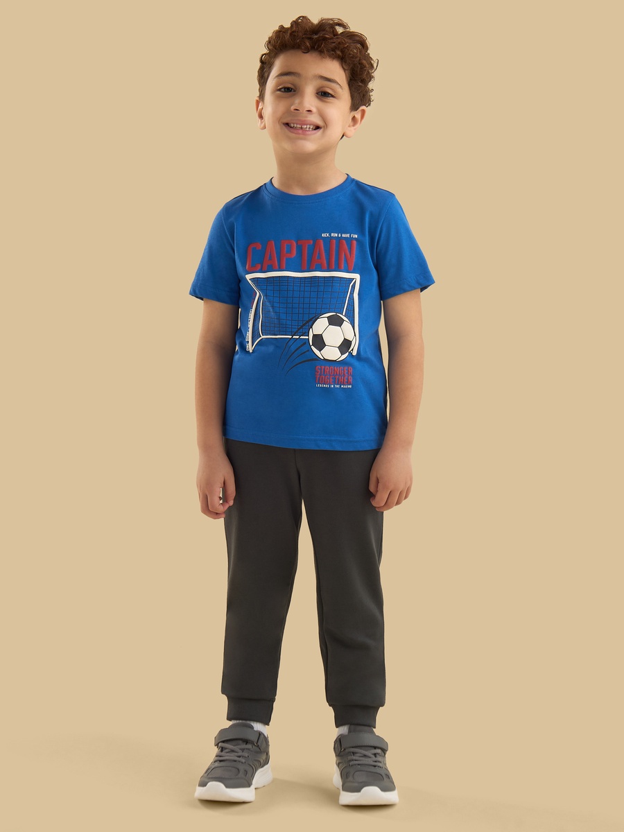 Football Print Cotton T-Shirt