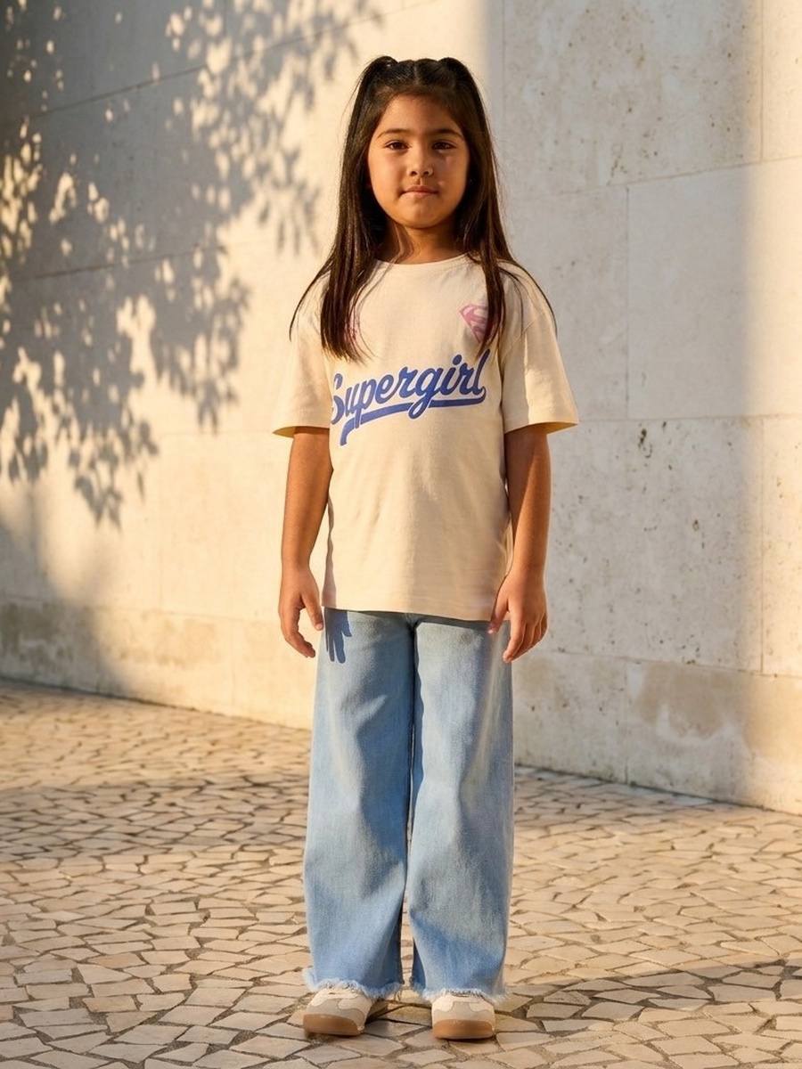 Supergirl Print Cotton T-Shirt