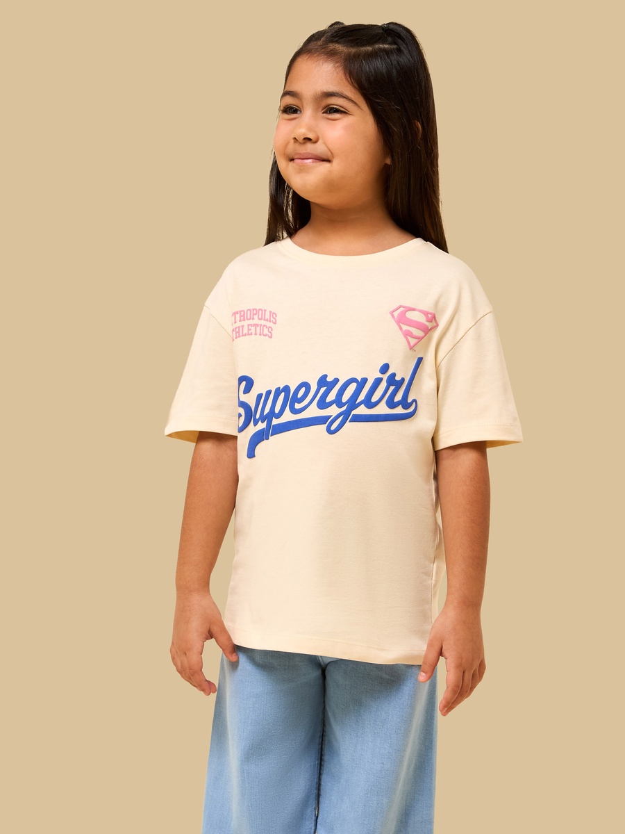 Supergirl Print Cotton T-Shirt