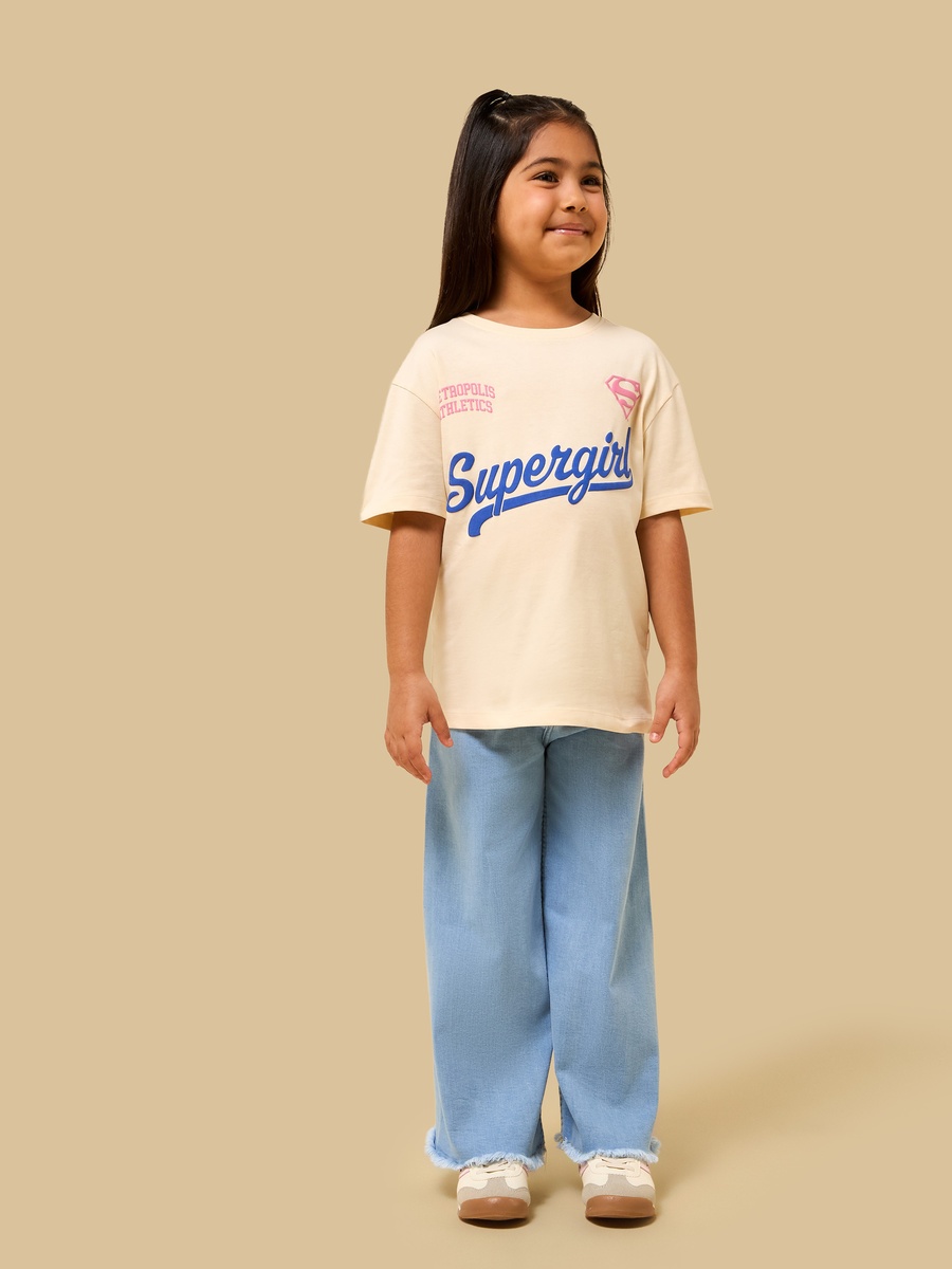 Supergirl Print Cotton T-Shirt