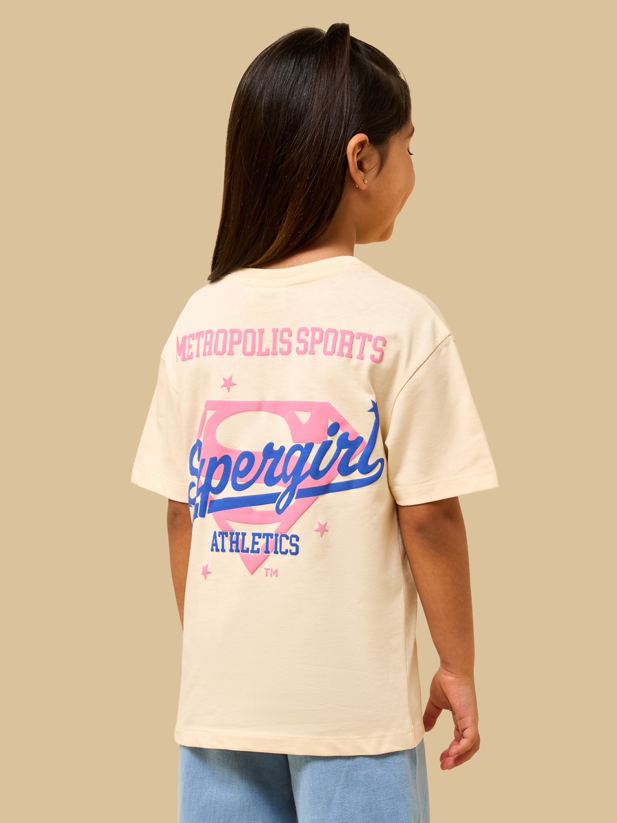 Supergirl Print Cotton T-Shirt