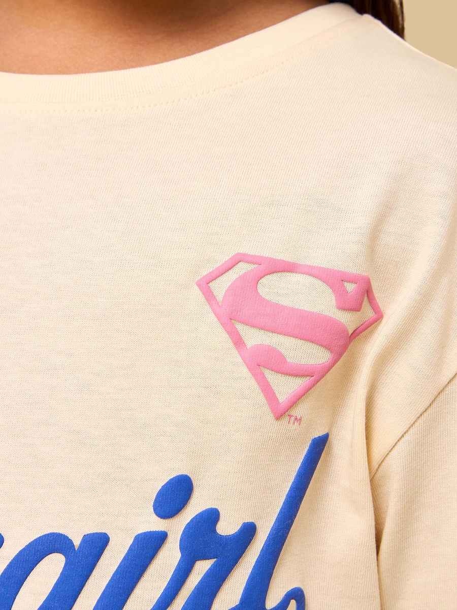 Supergirl Print Cotton T-Shirt