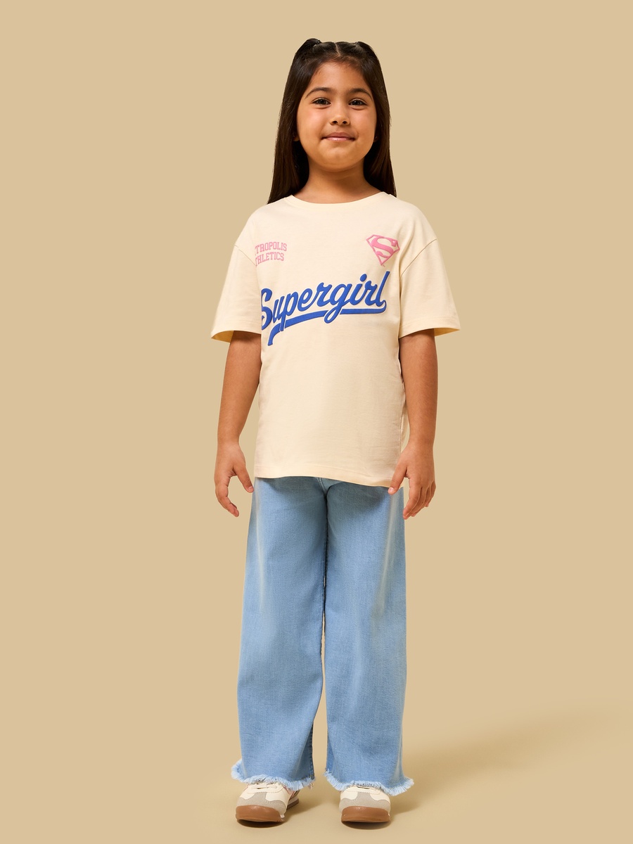 Supergirl Print Cotton T-Shirt