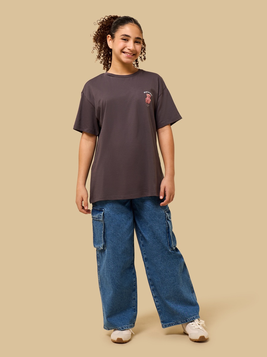Teddy Bear Print Cotton T-Shirt
