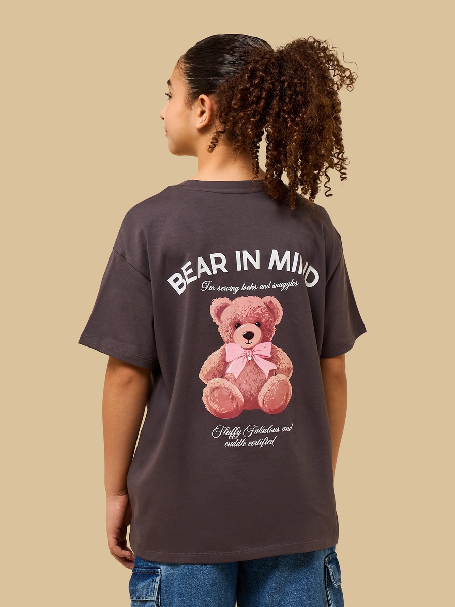 Teddy Bear Print Cotton T-Shirt