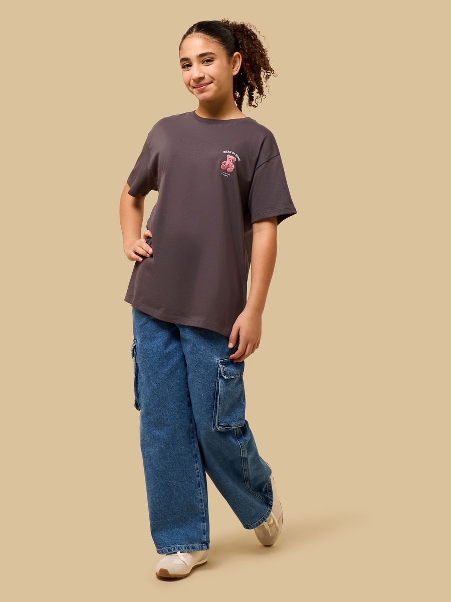 Teddy Bear Print Cotton T-Shirt