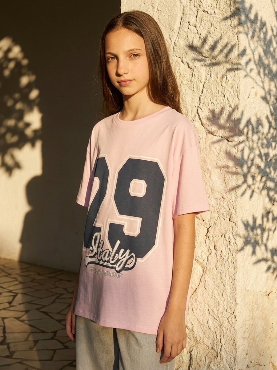 Varsity Print Cotton Oversized T-Shirt