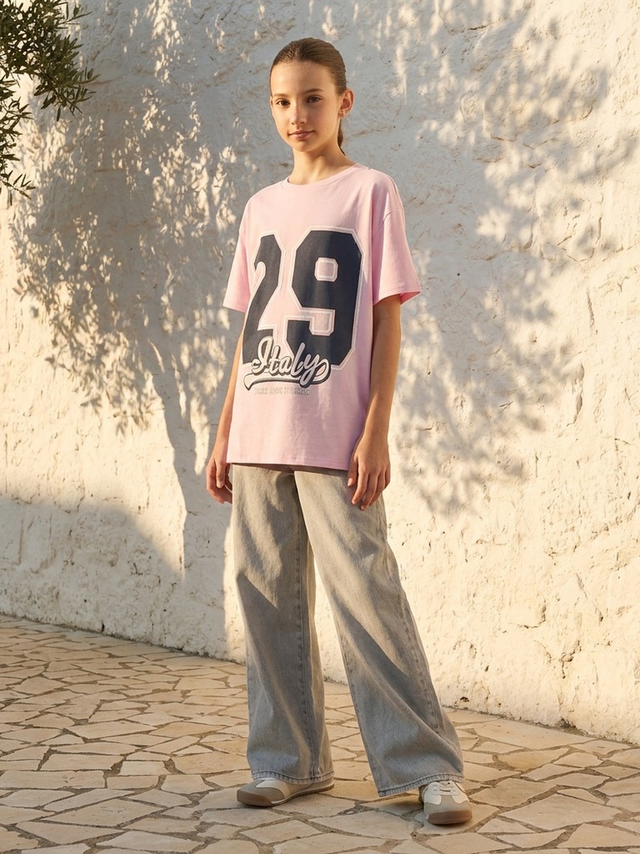 Varsity Print Cotton Oversized T-Shirt