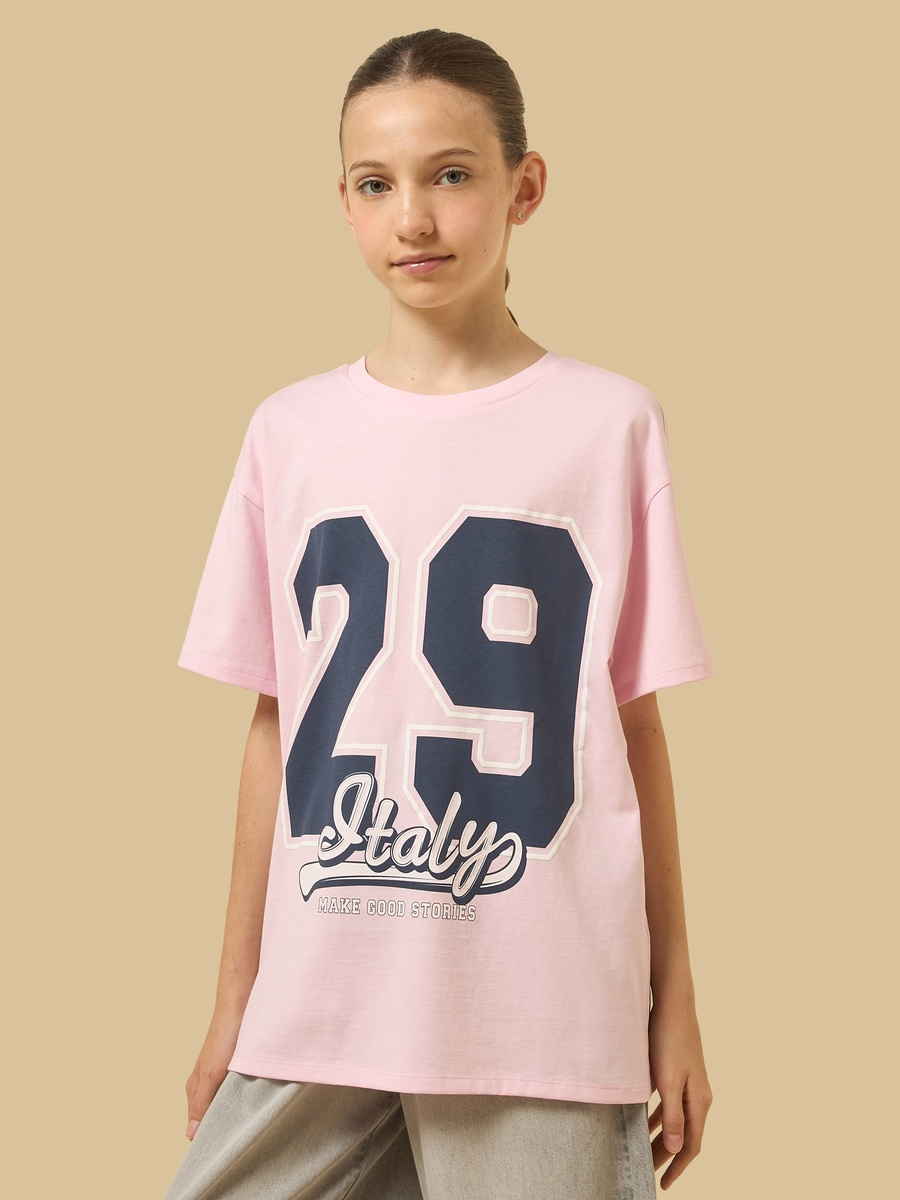 Varsity Print Cotton Oversized T-Shirt