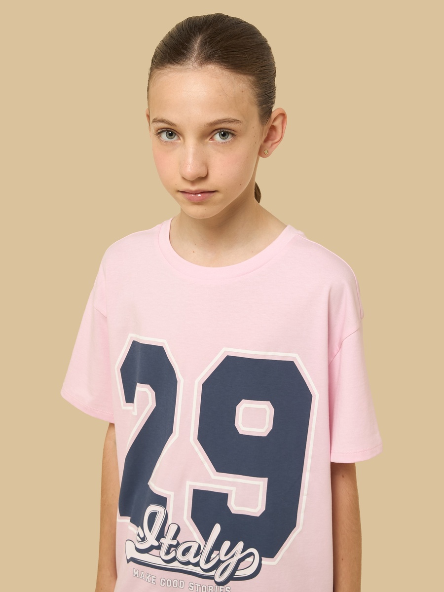 Varsity Print Cotton Oversized T-Shirt