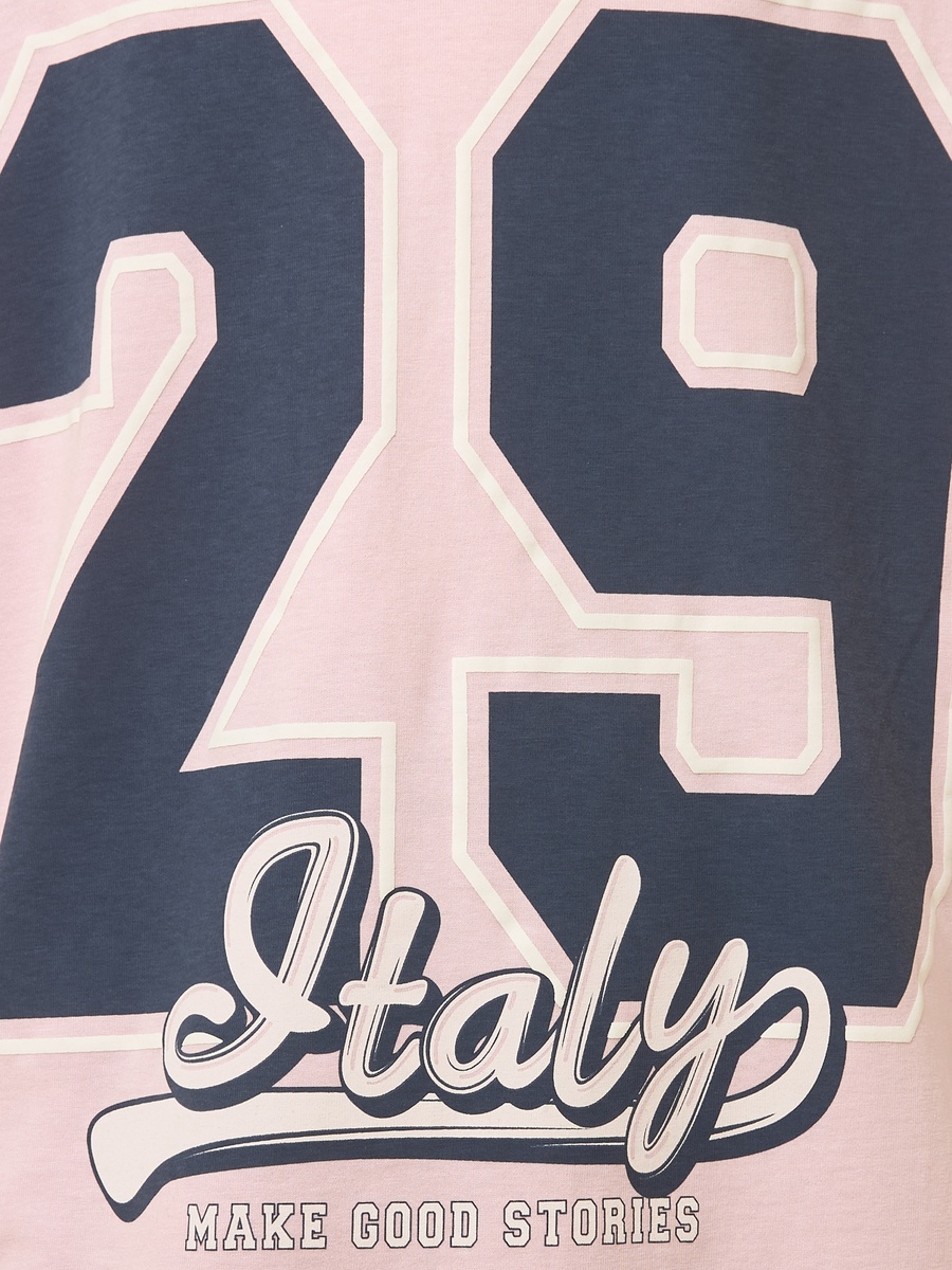 Varsity Print Cotton Oversized T-Shirt