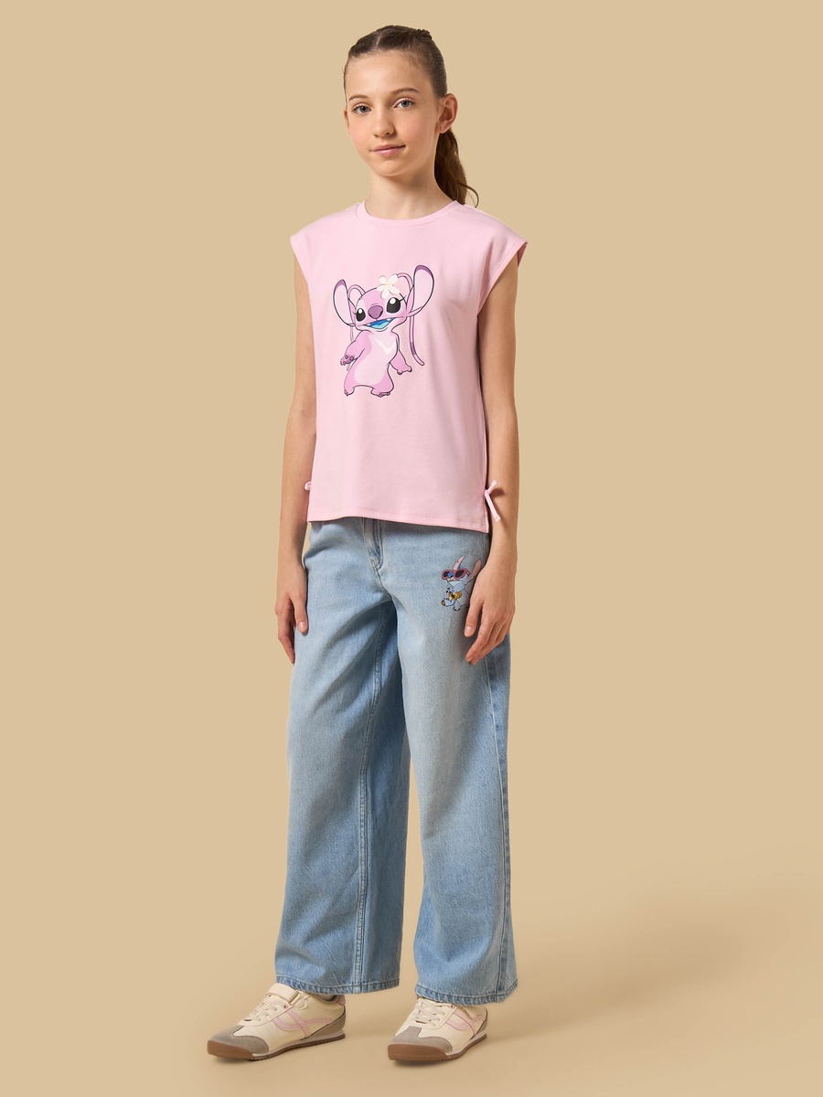 Angel Print Loose Fit Cotton T-Shirt