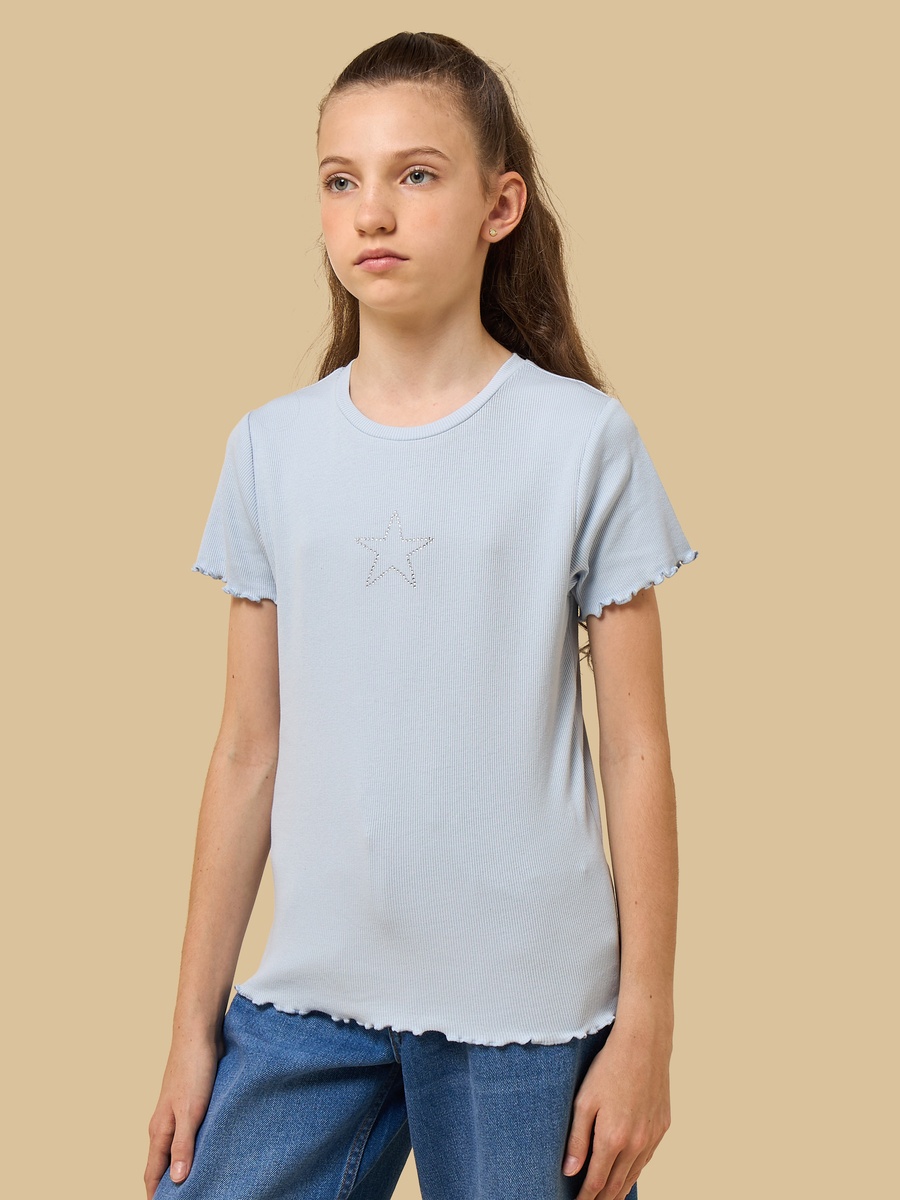 Embellished Ribbed Cotton T-Shirt