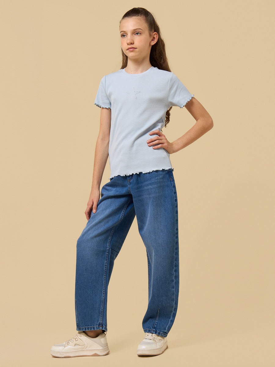 Embellished Ribbed Cotton T-Shirt