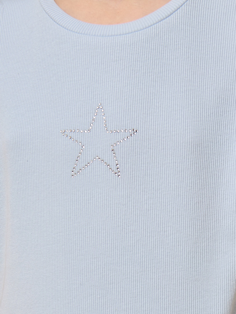 Embellished Ribbed Cotton T-Shirt