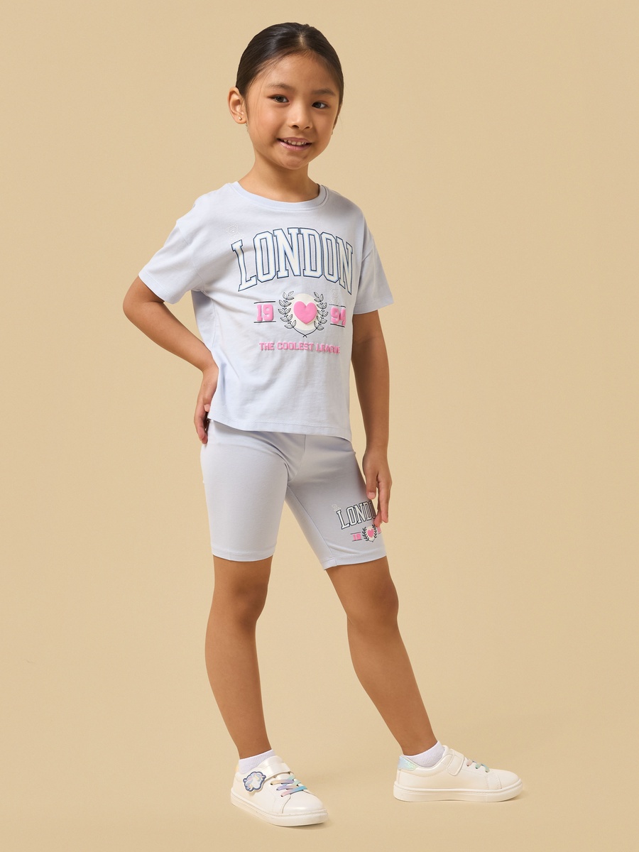 London Varsity Print Cotton Boxy T-Shirt