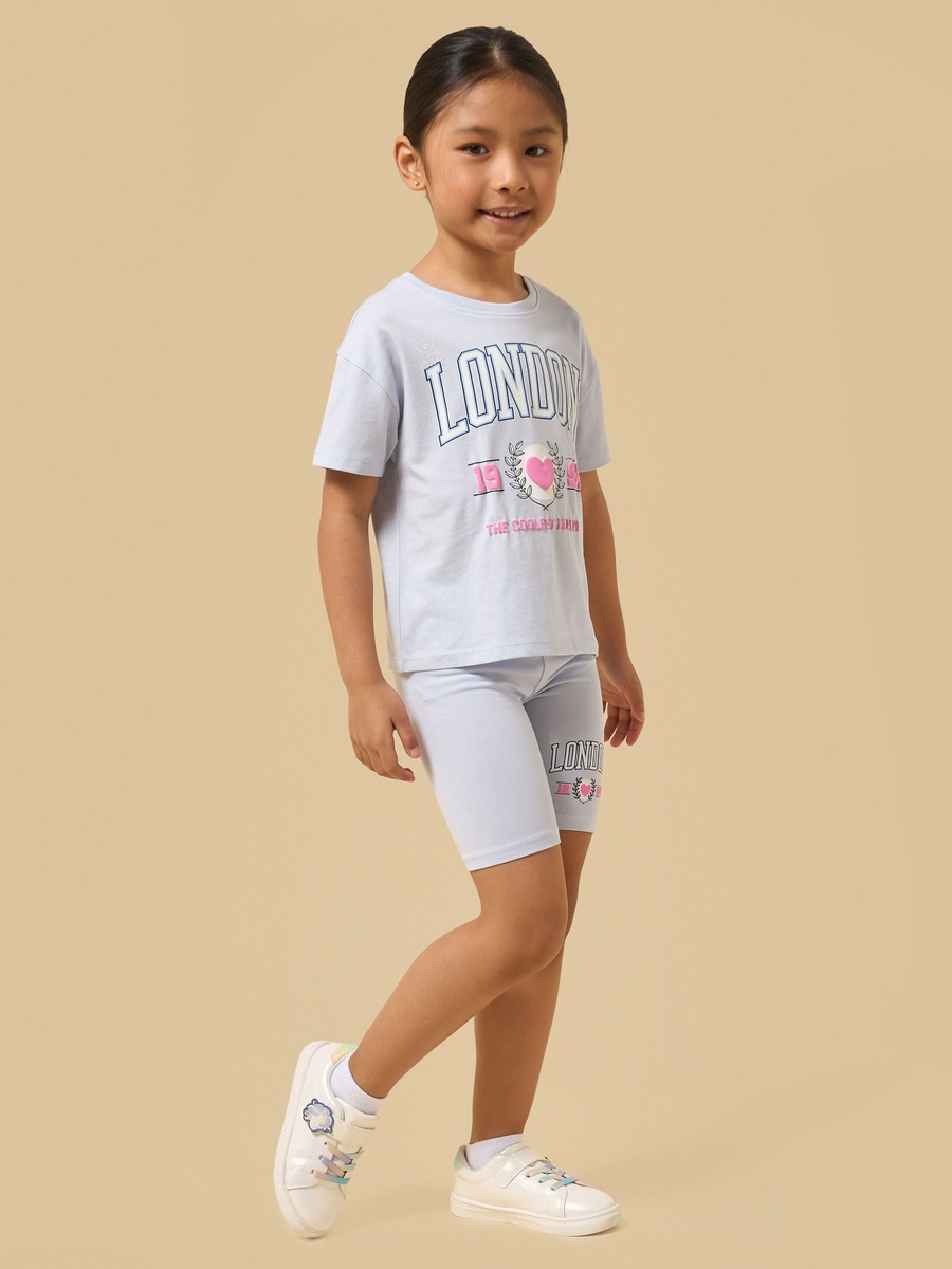 London Varsity Print Cotton Boxy T-Shirt