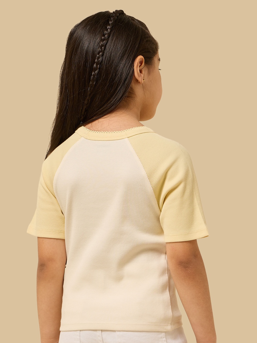 Duck Sticker Chest Print Ringer T-Shirt
