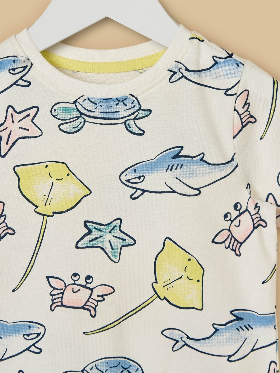 Underwater Print Cotton T-Shirt