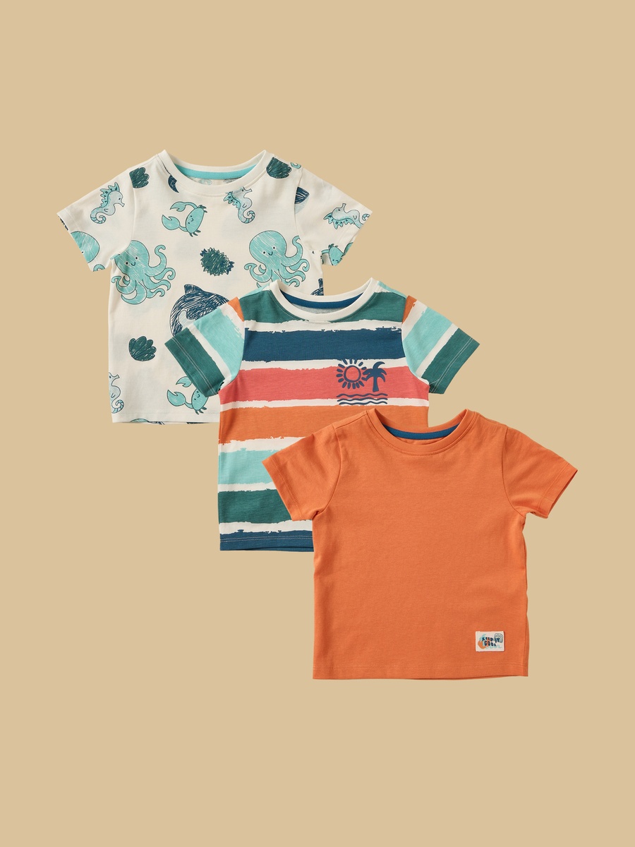 Pack of 3 - Assorted Cotton T-Shirt