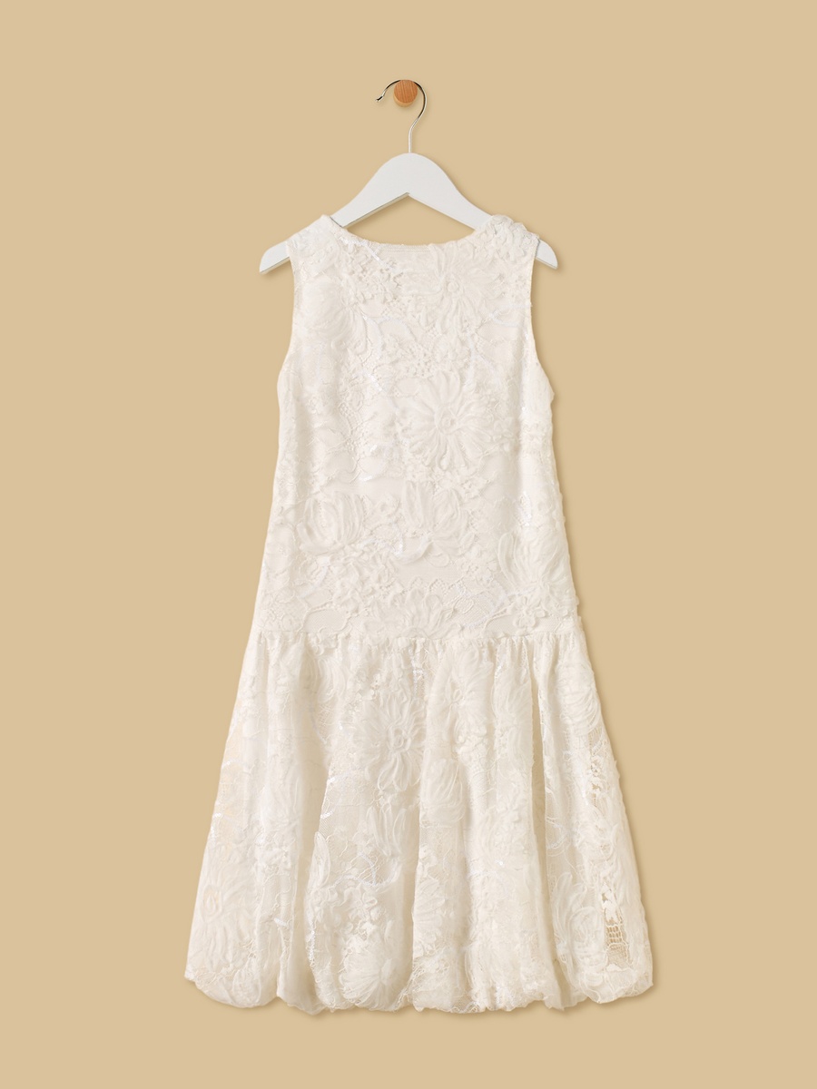 Sleeveless Lace Puff Ball Dress